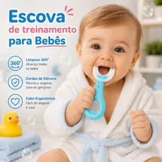 Escova de Dentes Infantil 360° Silicone Macia para Bebê | Escova de Treinamento Oral Higiene Bucal