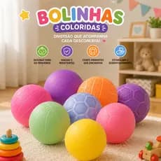 Bolinhas para Bebê Sensoriais Kit 3/6/9/12 Unidades Macias e Coloridas Desenvolvimento Infantil
