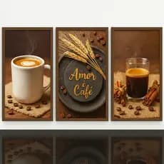 Quadro Decorativo Cafeteria - Amor é Café