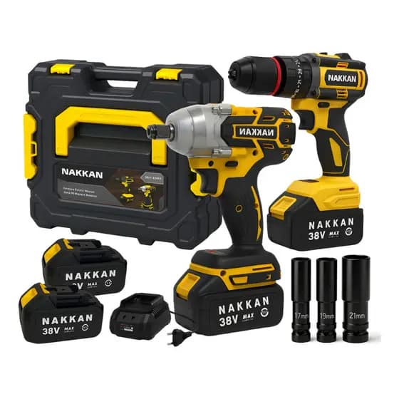Kit Chave De Impacto + Furadeira Parafusadeira Com Maleta Multifunções