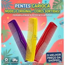KIT Pente Dente Fino e Médio Unisex Luxo Profissional Salão e Barbearia 05/ 12/ 24/ 48 UND