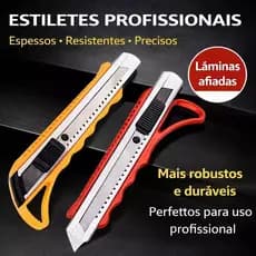 Estilete de Corte Profissional 18mm + 3 Lâminas reservas