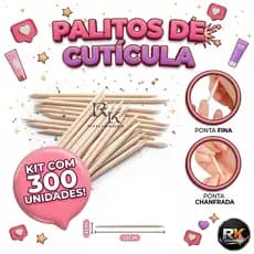 300 Palitos Manicure de Laranjeira Cutícula Salão Profissional