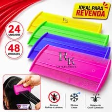 Pente Fino Piolho Lêndeas Caspa Higiene Capilar Kit 24 e 48 Unidades