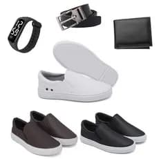 Kit 3 Tênis Sapatênis Iate Original Hype Shoes Com Ilhós - Unissex + Cinto Carteira e Relógio