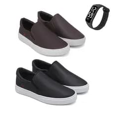 Kit 2 Tênis Sapatênis Iate Original Hype Shoes Com Ilhós - Café/Preto - Unissex + Relógio