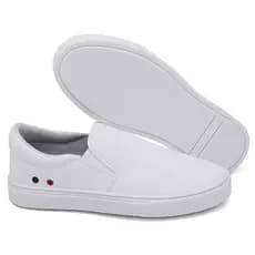 Tênis Sapatênis Iate Original Slip on Calce Fácil Hype Shoes Com Ilhós - Branco - Unissex