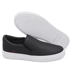 Tênis Sapatênis Iate Original Slip on Calce Fácil Hype Shoes Com Ilhós - Preto - Unissex