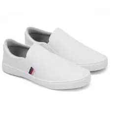 Tênis Iate Slip on Calce Fácil Original Hype Shoes Com Tira Lateral - Branco - Unissex