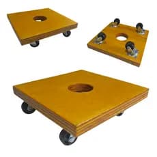 Suporte Para Vaso de Plantas Com Rodinhas Giratórias 20x20cm