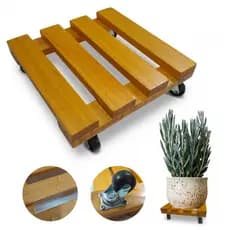 Suporte Base Para Vaso De Planta Quadrado 25cm Com Rodinhas Giratórias. Movimentador e organizador.