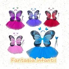 Fantasia infantil para carnaval festa kit de quatro peças borda preta