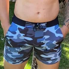 Sunga Boxer De Praia Masculina Forrada Proteção UV Cordão Ajustável Na Cintura