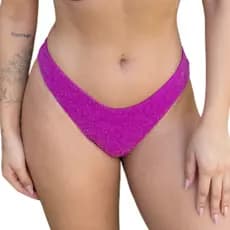 Calcinha Tanga Avulsa Asa Delta Fio Duplo Semi Fio Com Brilho Moda Verão Feminino