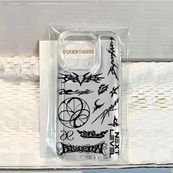 Venda Quente Novo produto preto aespa Graffiti caso de telefone transparente caso macio para Iphone 17 16 15 14 pro Max