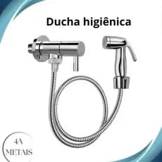 Ducha Higiênica ABS Cromada com Registro 1/4 de Volta, Mangueira e Suporte