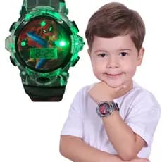 Relógio Homem Aranha Infantil Digital Masculino Luz Led com toque Musical