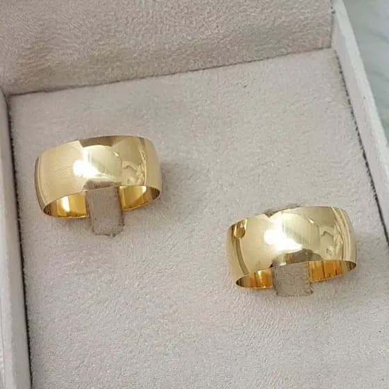 Aliança Casamento Anatômica 8mm Dourado Unidade