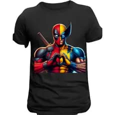 Camiseta Deadpool e Wolverine Filme Blusa unisses infantil e adulto 100% Algodão Envio Rapido