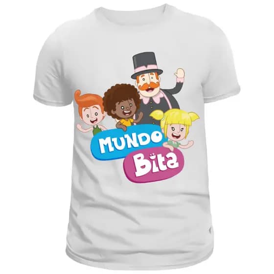 Camiseta Mundo Bita Infantil e Adulto 100% Algodão blusa unissex T-shirt Envio Rapido