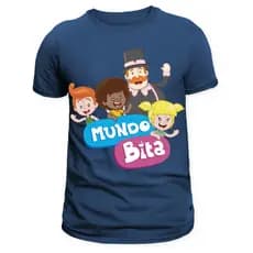 Camiseta Infantil e Adulto Mundo Bita Azul marinho Verde Rosa Blusa unissex 100% Algodão