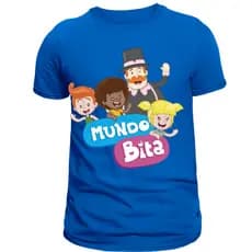 Camiseta Infantil e Adulto Mundo Bita Desenho Infantil Blusa Azul 100% Algodão Envio imediato