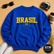 Camiseta Moletom Adulto Unissex Atmclass Brasil South America Blusa de Frio Envio Imediato