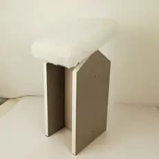 Apoio de perna manicure (Espanha HP24) Pelucia e mdf de cores diversas desmontado.