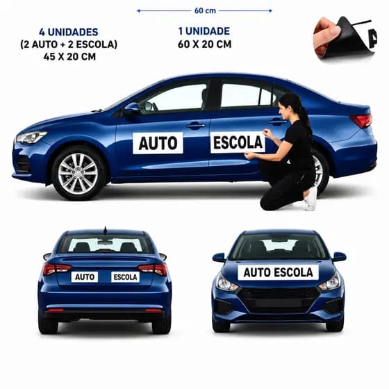 Adesivo AUTO ESCOLA kit7 ou Unidades.