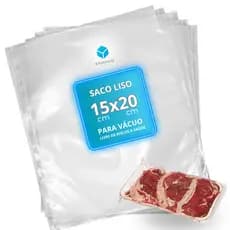 Embalagem a Vácuo Lisa BPA Free 100 unid. 10x15, 15x20, 20x25, 20x30 + Saco Seladora de Alimentos