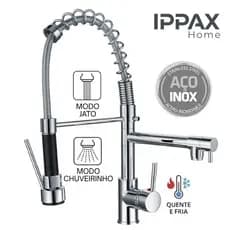 Torneira Cozinha Gourmet Monocomando Premium Aço Inoxidável IPPAX HOME
