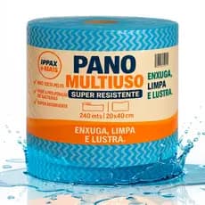 Kit Pano Multiuso Ippax Mais Tipo Perfex Limpeza Rolo com 1200 Unidades 20x40cm Rolo 240m