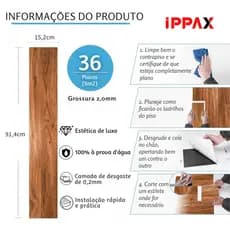 36PCS Piso Painel Revestimento Vinílico Adesivo Lavável Madeira 91,4x15,2cm Cobrindo 5㎡