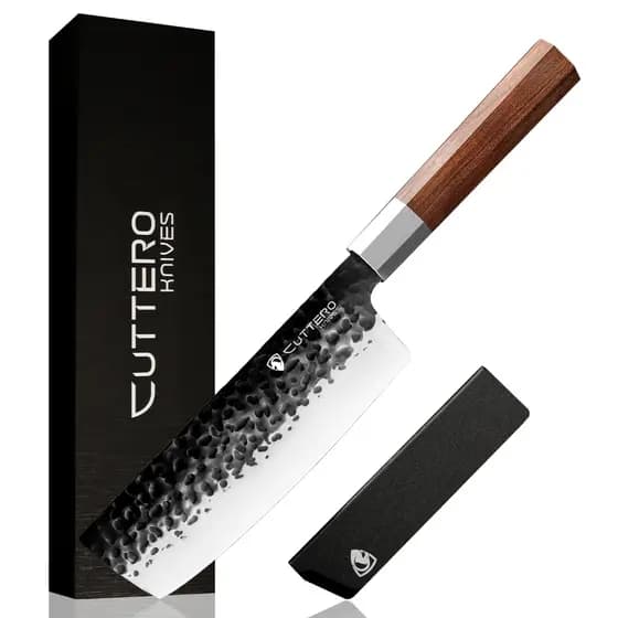 Faca Nakiri 7” Cuttero – Aço Inox 4Cr13, Cabo de Madeira Africana
