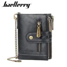 Baellerry Carteira Masculina Vintage Multi Com Zíper Duplo Moedas