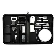 Kit Masculino 12 Peças Em Estojo De Couro Sintético