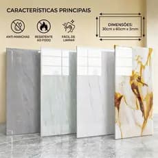 KIT 50 Placas Adesivo autocolante MÁRMORE - 30x60cm