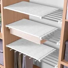 Ajustável Organizador Do Armário De Armazenamento Prateleira Space-Saving Cozinha Roupeiro Prateleiras Titulares