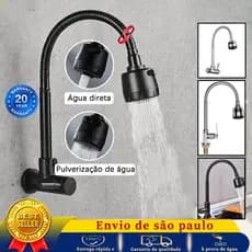 Torneira Gourmet de Parede METAL  Cozinha gourmet Chuveirinho Cozinha Parede