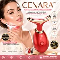 Massageador Facial e Pescoço Cenara LED Anti Rugas Rejuvenescimento Lifting Elétrico EMS USB