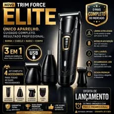 Barbeador elétrico Premium 3em1-portatil-Recarregável-Bivolt-Trimforce Elite