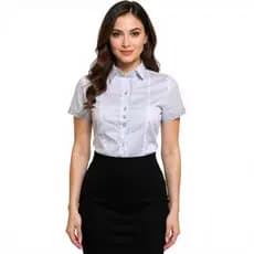 Camisa Feminina Manga Curta Branca