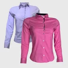 Kit Camisas Femininas Manga Longa Rosa Lilas