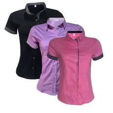 Kit Blusas Femininas 3 Pecas Preto Rosa Lilas