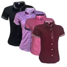 Kit Blusas Femininas 4 Pecas Preto Rosa Lilas Bordo