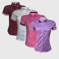 Kit Blusa Feminina 4 UN Blusa Social Feminina