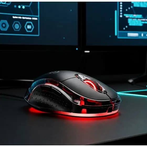 Mouse Com Fio USB LED Vermelho (Compacto) Notebook, PC e Uso Gamer