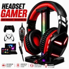 Headset Fone Gamer LED RGB, PS4, PS5, XBOX, Tablet, Pc, Notebook,Gamer