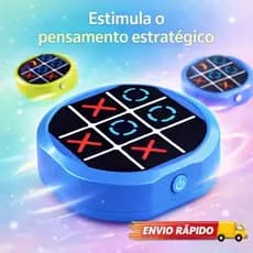 Jogo da Velha Brinquedo Eletrônico Digital 4 em 1 Recarregável USB Portátil Cor  Azul