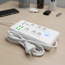 extensão elétrica filtro de linha 7 tomadas 4 usb régua proteção segurança